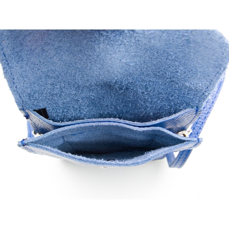 Blaire Kožená mini kabelka Jessi na telefon modrá
