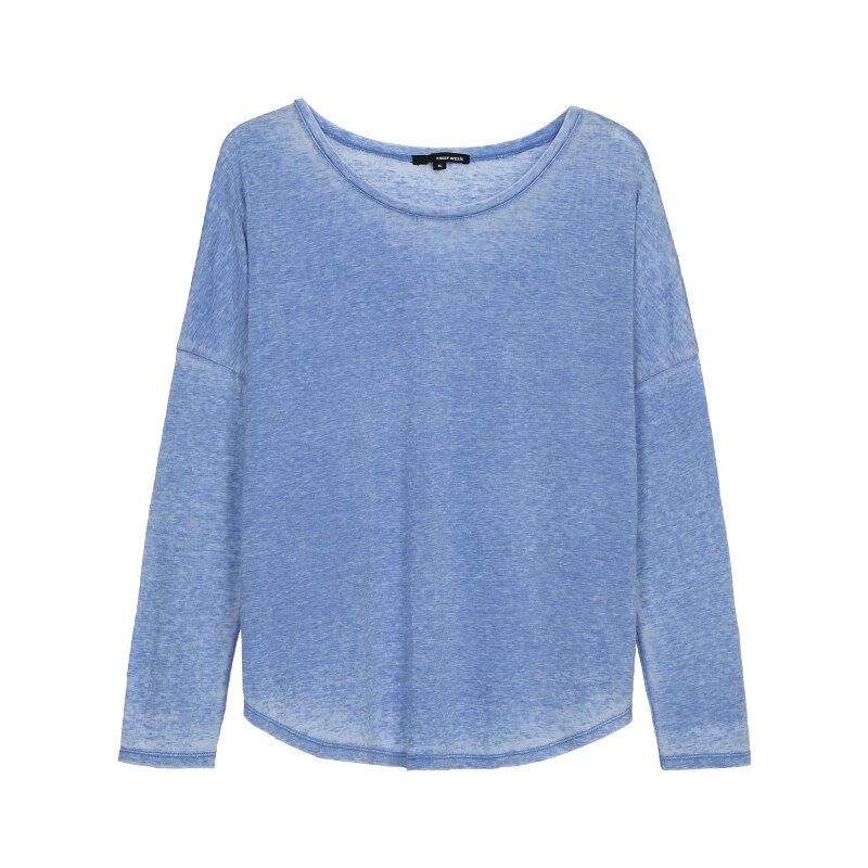Tally Weijl Blue Oversize Burn Out Top with Drop Sleeves