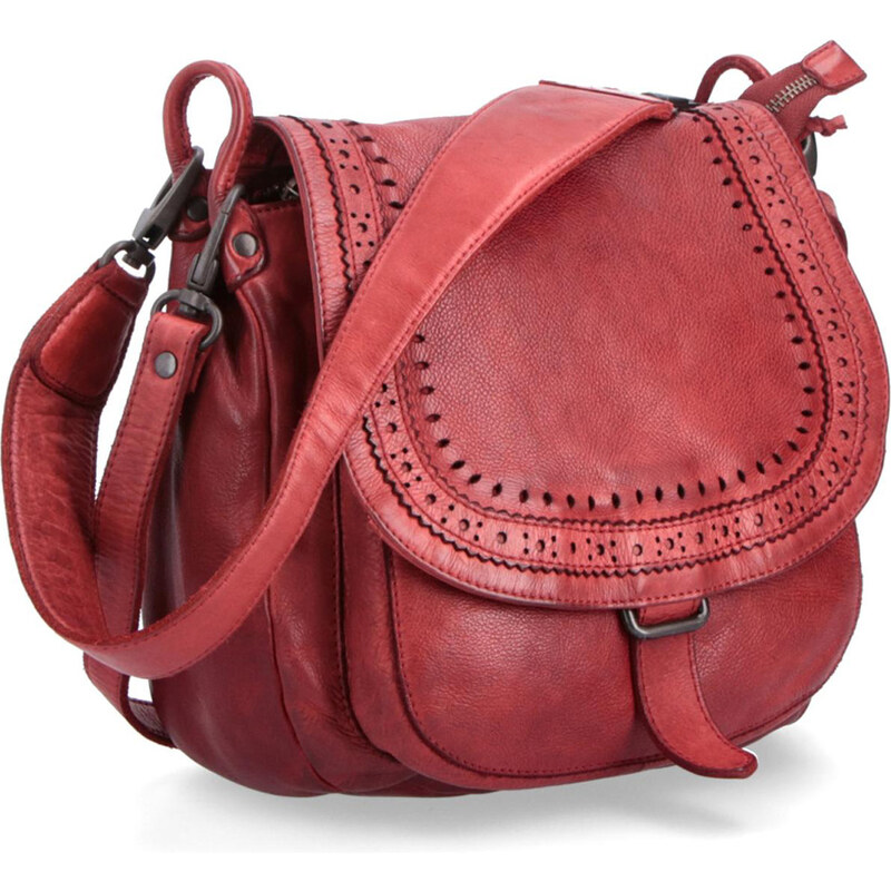 Kožená kabelka crossbody Noelia Bolger červená NB 2030 CV