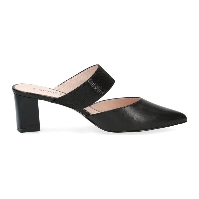 Elegantní dámské pantofle na podpatku Caprice 9-9-27300-26 černá