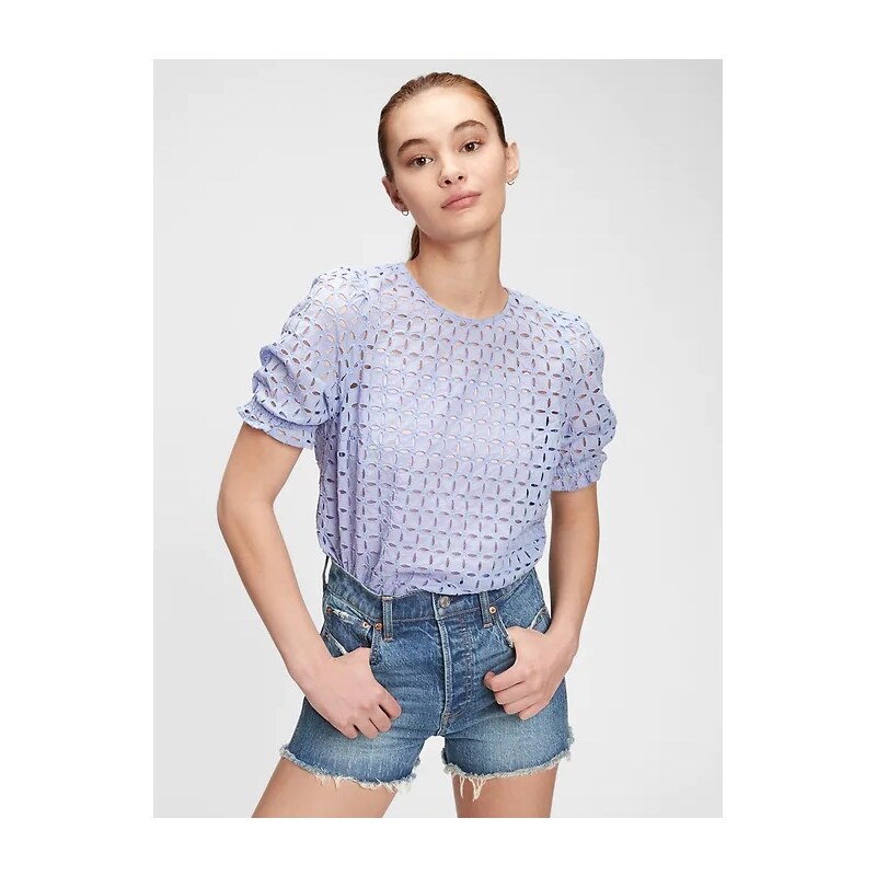 GAP Top eyelet puff sleeve - Dámské