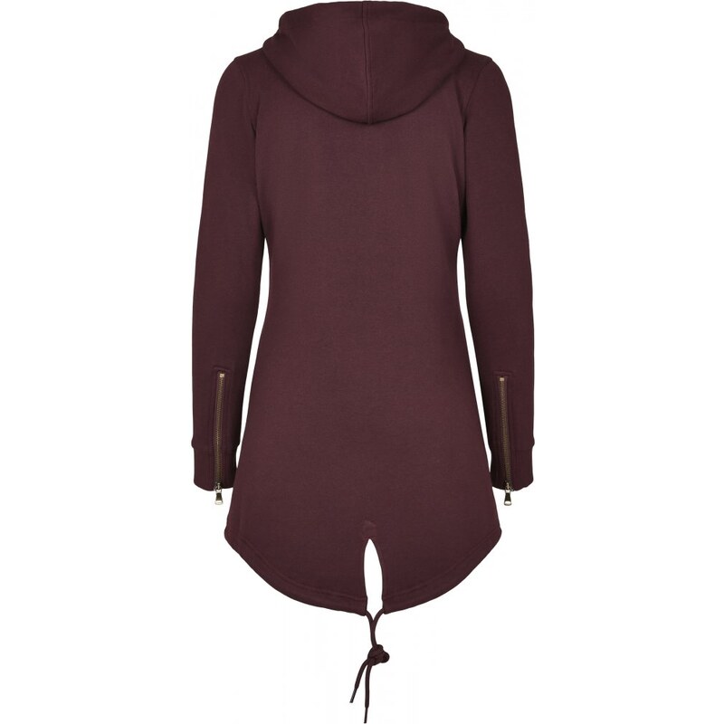 Dámská mikina Urban Classics Ladies Sweat Parka - tmavě červená
