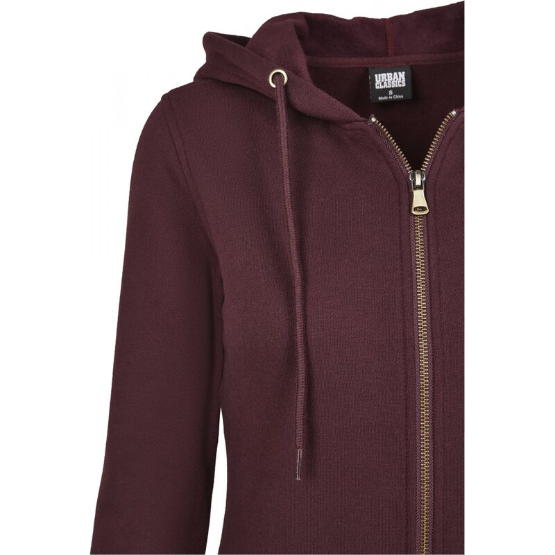 Dámská mikina Urban Classics Ladies Sweat Parka - tmavě červená