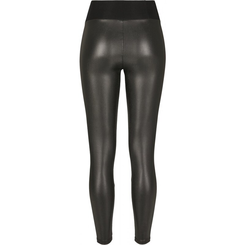 URBAN CLASSICS Ladies Faux Leather High Waist Leggings - black