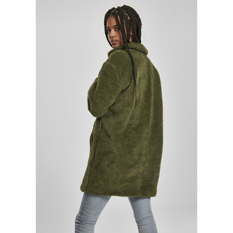 Kabát Urban Classics Ladies Oversized Sherpa Coat - olive