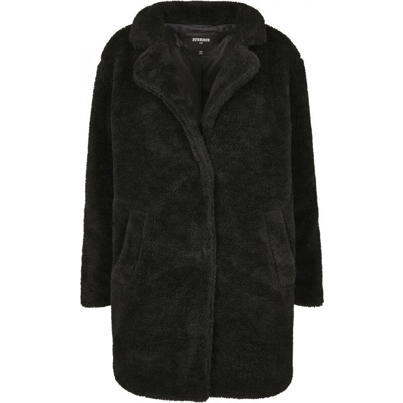 Dámský kabát Urban Classics Ladies Oversized Sherpa Coat - černý