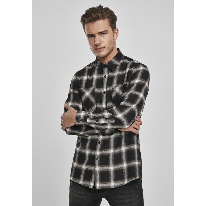 URBAN CLASSICS Checked Flanell Shirt 6 - black/white