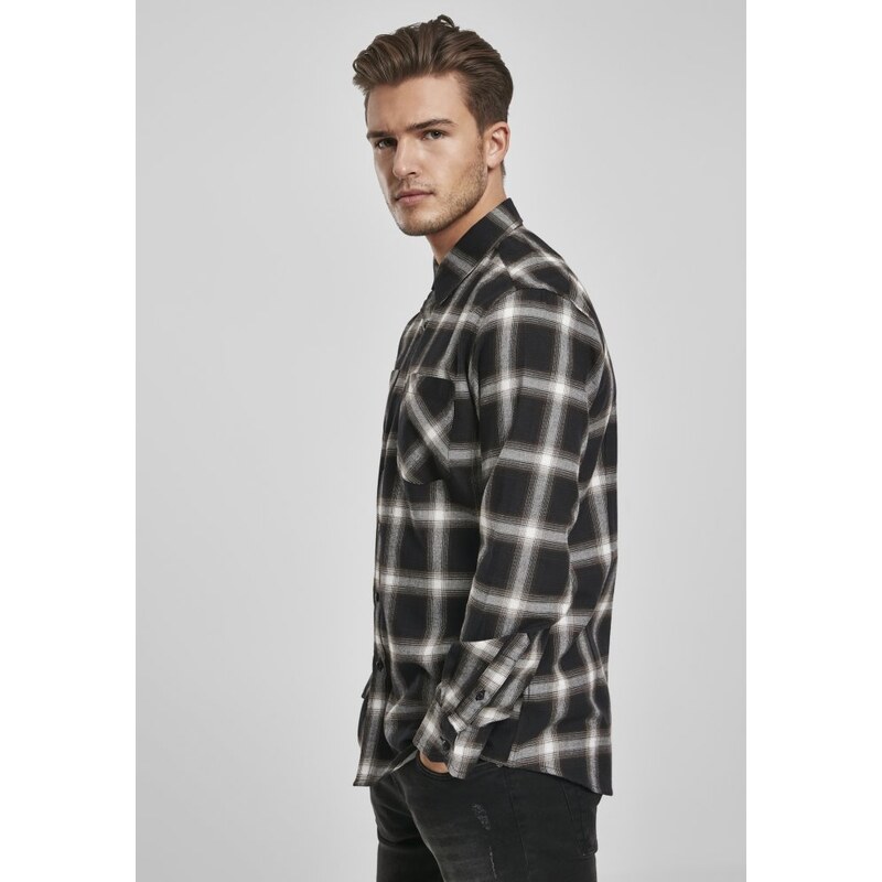 Košile Urban Classics Checked Flanell Shirt 6 - black/white