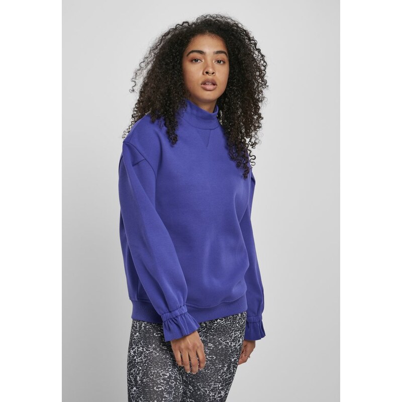 URBAN CLASSICS Mikina Ladies Turtleneck Crew - bluepurple