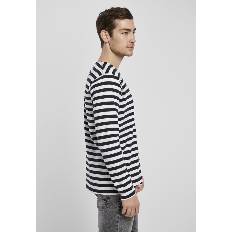 URBAN CLASSICS Regular Stripe LS - white/black