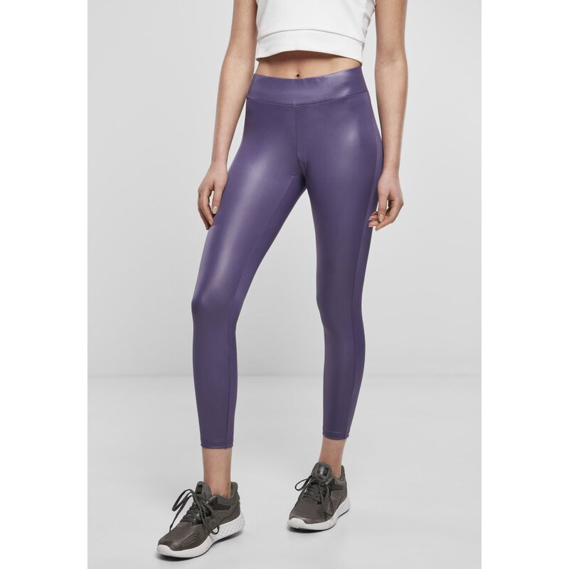 URBAN CLASSICS Ladies Imitation Leather Leggings - darkduskviolet