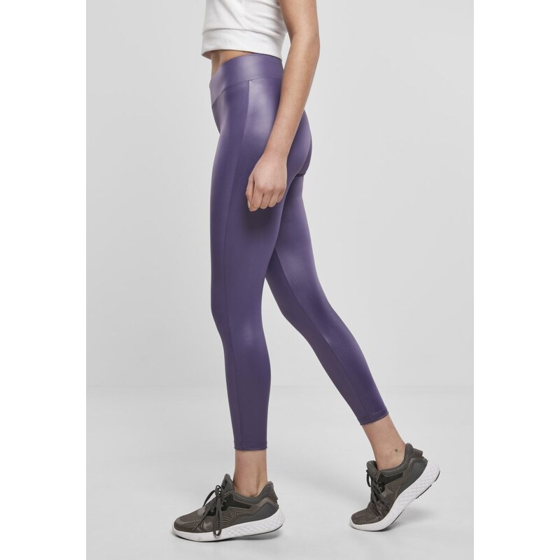 URBAN CLASSICS Ladies Imitation Leather Leggings - darkduskviolet