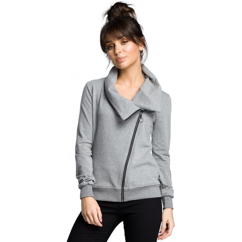 BeWear B071 Mikina na zip - šedá 60480743