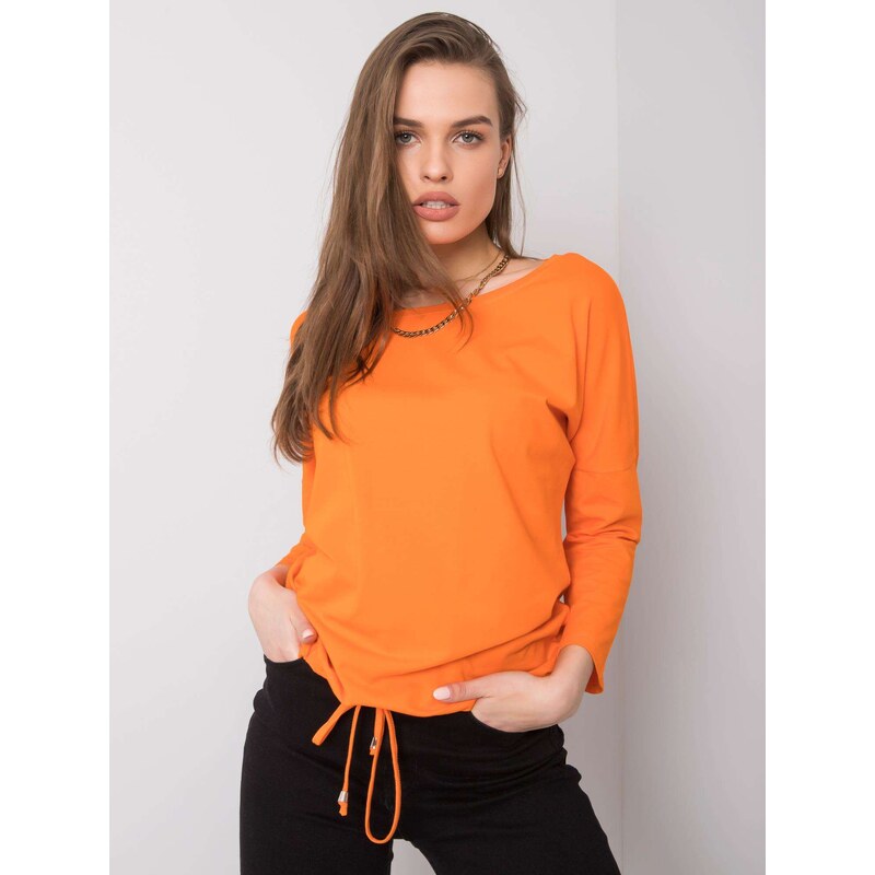 Fashionhunters Bavlněná oranžová halenka pro ženy