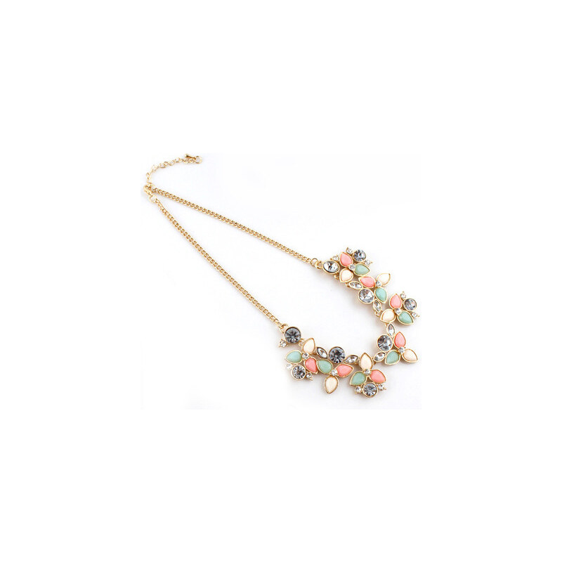 Romantický a elegantní náhrdelník s barevnými květy