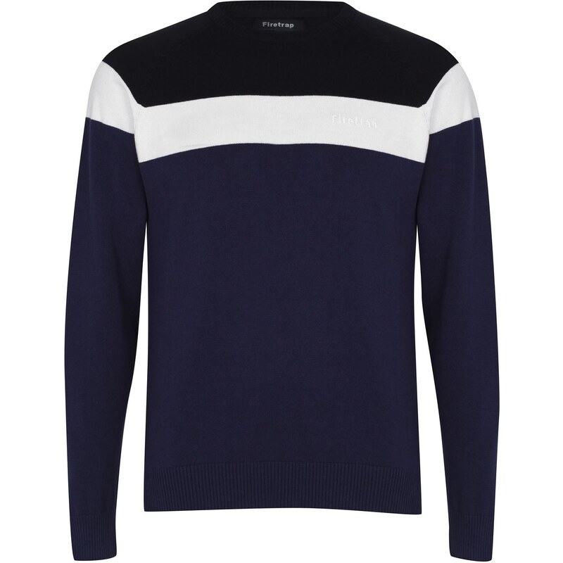 pánský svetr FIRETRAP - BLACK/WHI/NAVY - XL