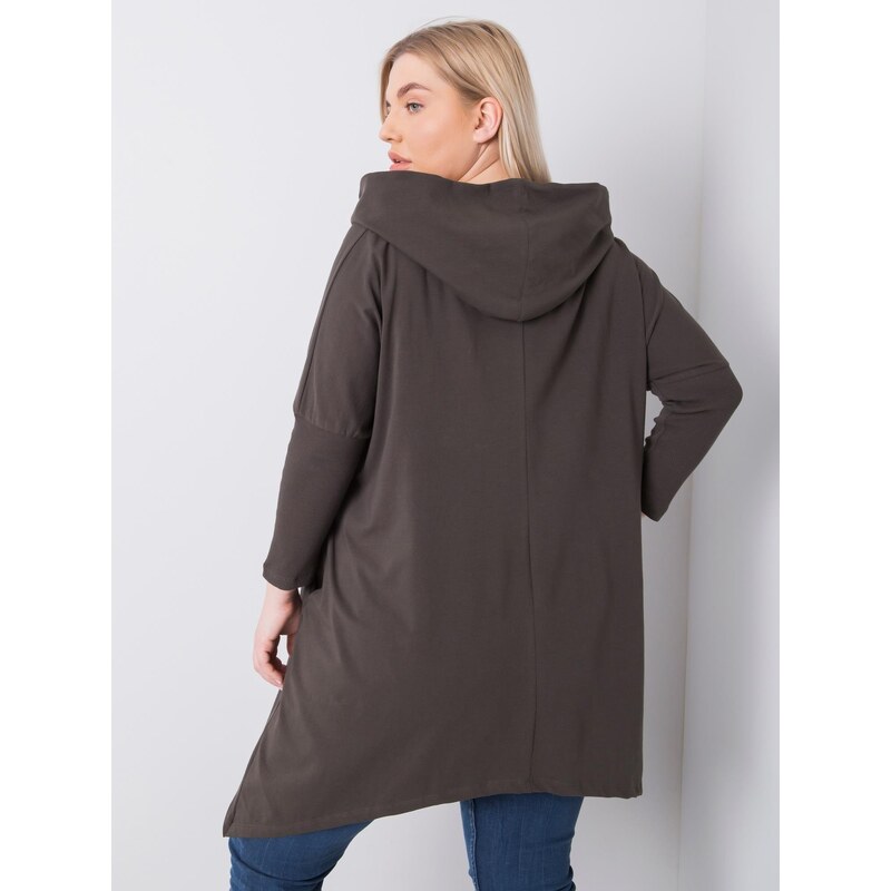 Fashionhunters Tmavě khaki mikina plus size velikosti od Aina