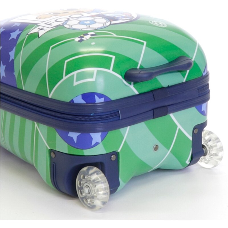 Dětský kufr s batohem T-class 3471 , 25l + 15l (fotbal-modrozelená)