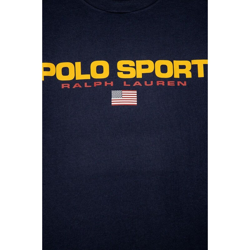 Dětské tričko Polo Ralph Lauren tmavomodrá barva, s potiskem