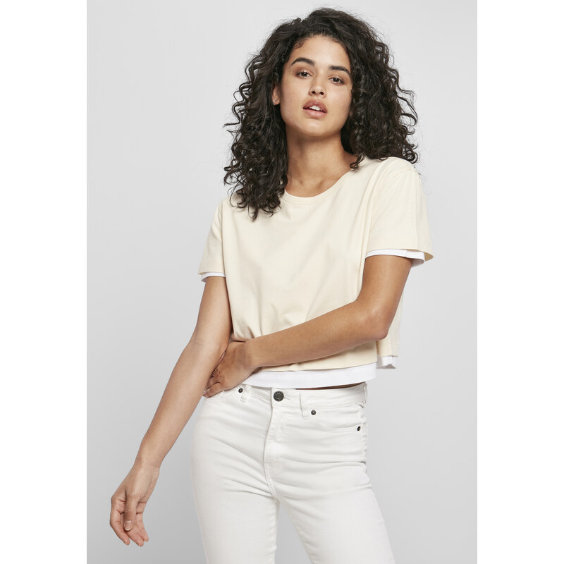 UC Ladies Dámské Full Double Layered Tee whitesand/white