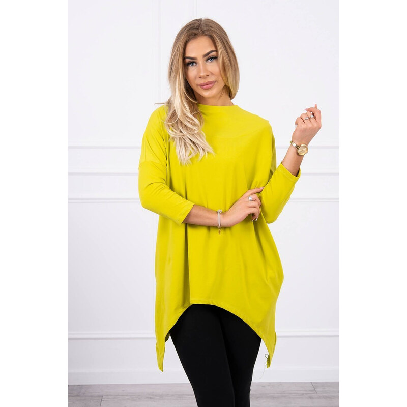 MladaModa Mikina s potiskem kola na zádech model 9139 barva kiwi 58626882