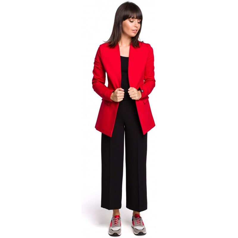 BeWear B102 Bavlněné otevřené sako - červené 60509670