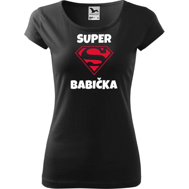 Fenomeno Dámské tričko Superbabička - černé 57425870