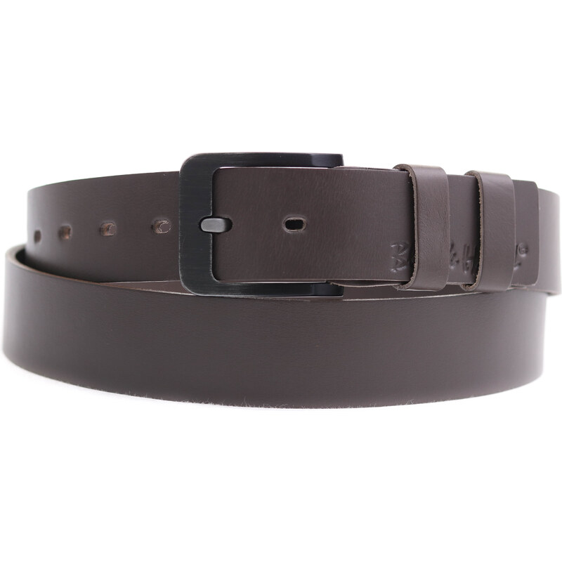 Dámský kožený opasek Black Hand 106-87 šedohnědý 58688718