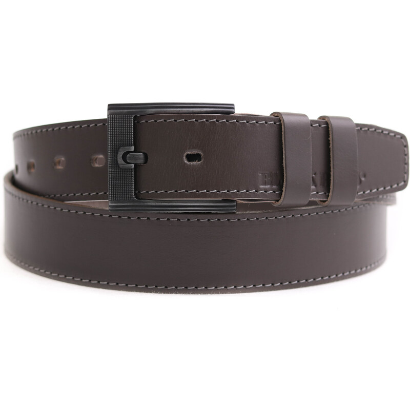 Pánský kožený opasek Black Hand 128-87 šedohnědý - taupe