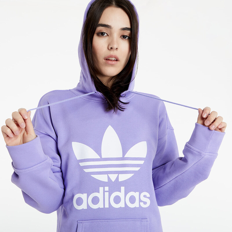 adidas Originals adidas Adicolor Trefoil Hoodie Light Purple GLAMI.cz