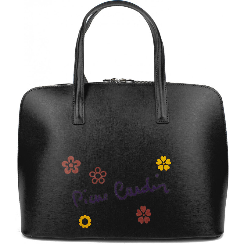 PIERRE CARDIN Francouzská kožená shopper kabelka Chantal Grande Černá 58694893
