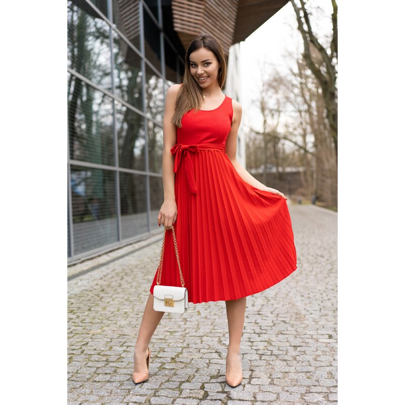 Merribel Meratin Dress D07 Red Red