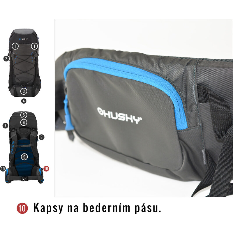 Batoh Ultralight HUSKY Ribon 60l vínová