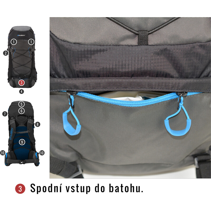 Batoh Ultralight HUSKY Ribon 60l vínová