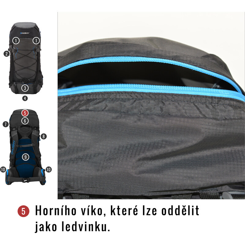 Batoh Ultralight HUSKY Ribon 60l vínová