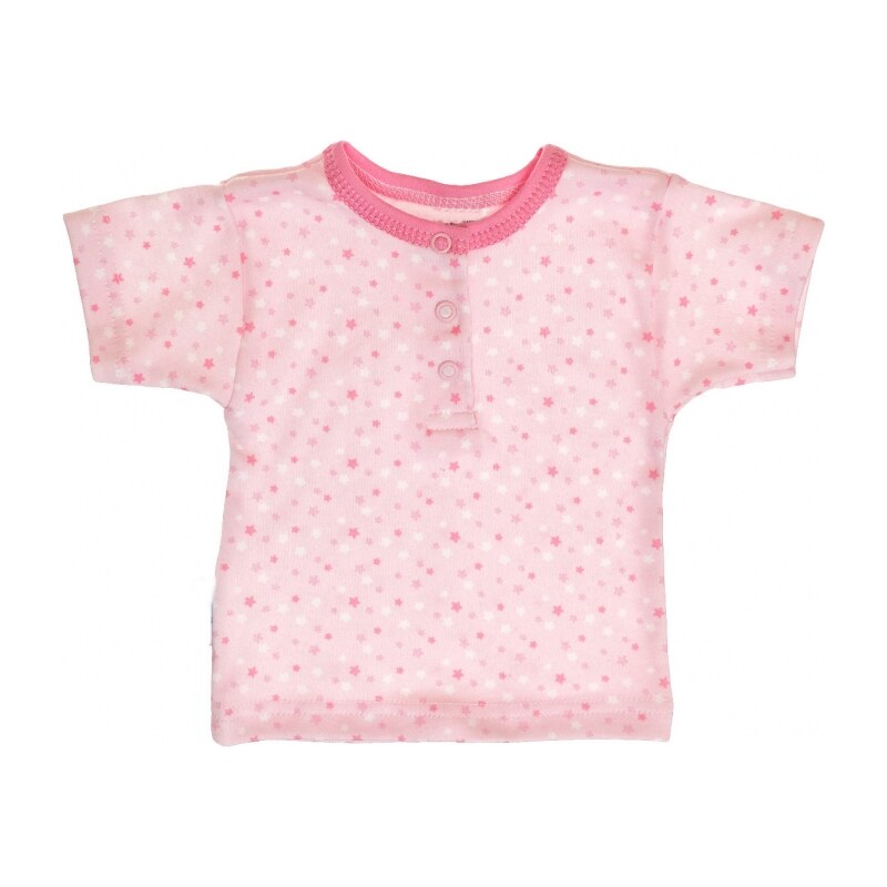 MBaby Bavlněné Polo tričko s krátkým rukávem Hvězdičky - růžové
