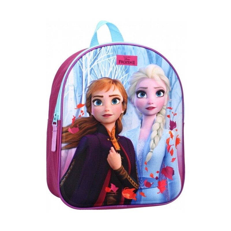 Vadobag Dětský / dívčí cestovní 3D batoh Ledové království II - Frozen II - Elsa, Anna a Olaf / 9L