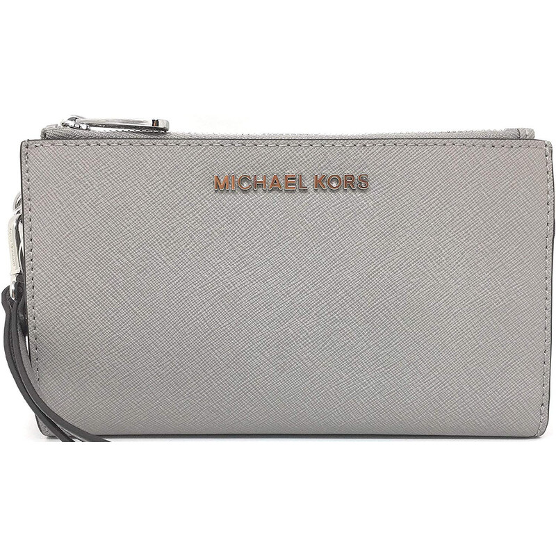 Michael Kors Peněženka Jet Set Travel Double Zip Wristlet Pearl Grey