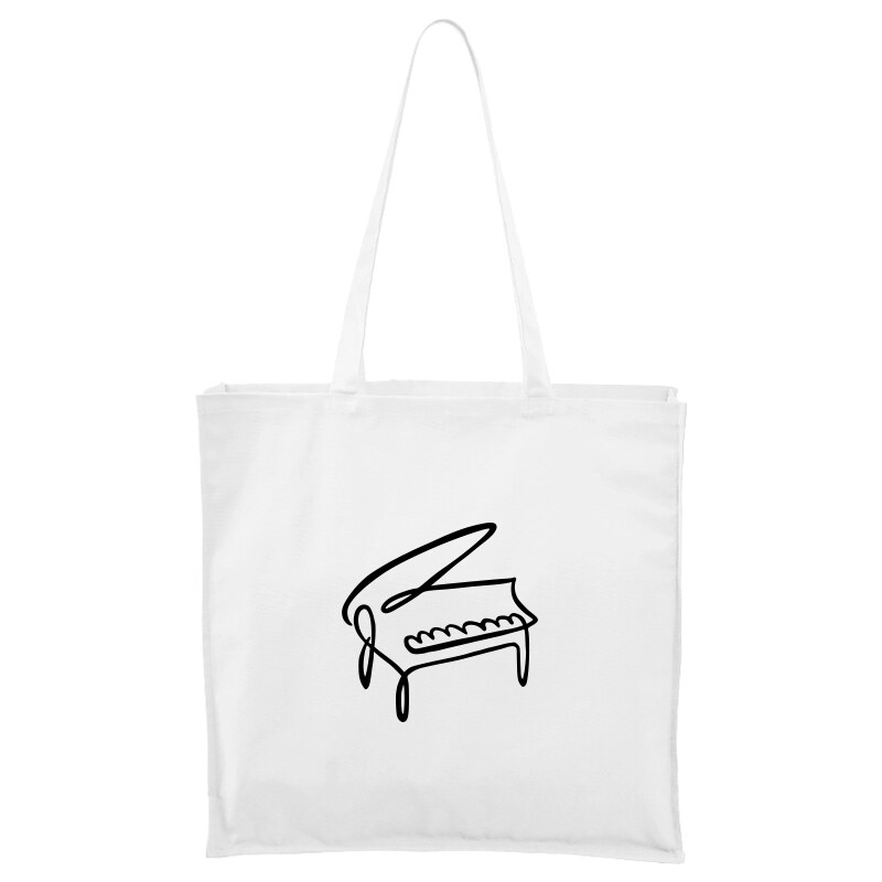Roni Syvin + Adler/Malfini Ručně malovaná větší plátěná taška - Jednotahové - Klavír