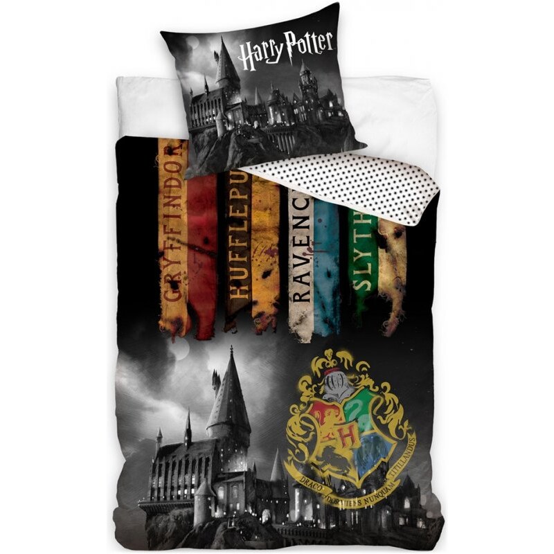 Carbotex Bavlněné ložní povlečení Harry Potter - motiv Noc v Bradavicích - 100% bavlna - 70 x 90 cm + 140 x 200 cm