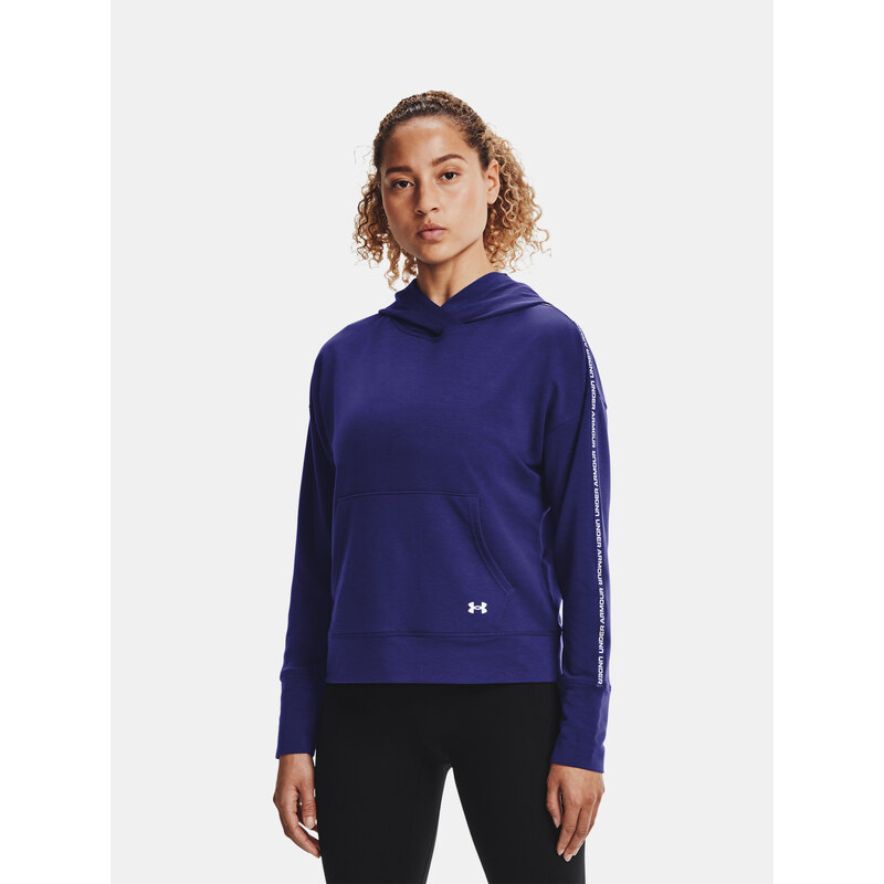 Under Armour MMikina UA Rival Terry Taped Hoodie-BLU - Dámské