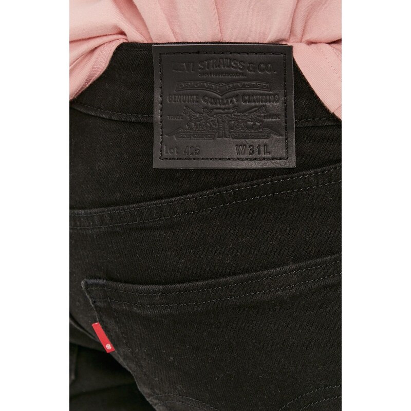 Džínové šortky Levi's pánské, černá barva, 39864.0037-Blacks