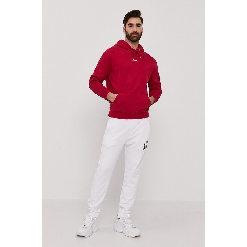 Kalhoty Armani Exchange pánské, bílá barva, hladké, 8NZPPA ZJ1ZZ NOS