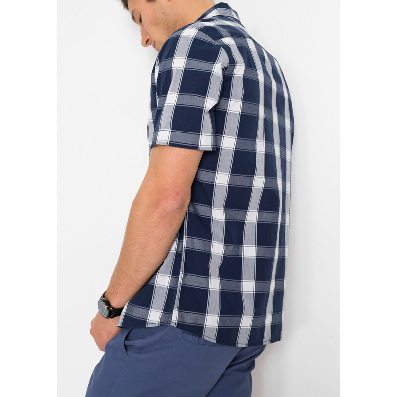 bonprix Košile s krátkým rukávem Modrá