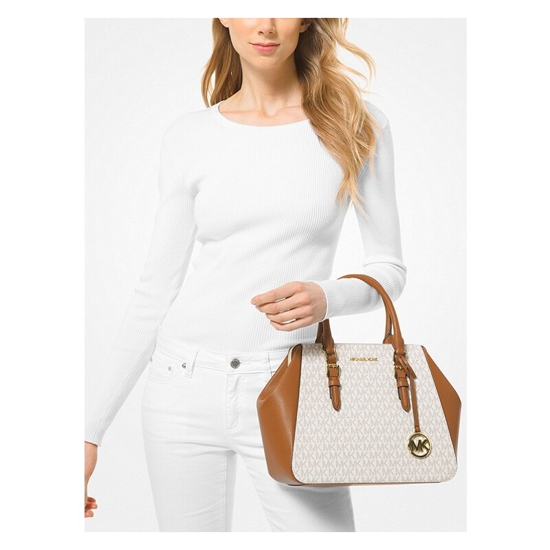 Michael Kors kabelka Charlotte large logo vanilla acorn