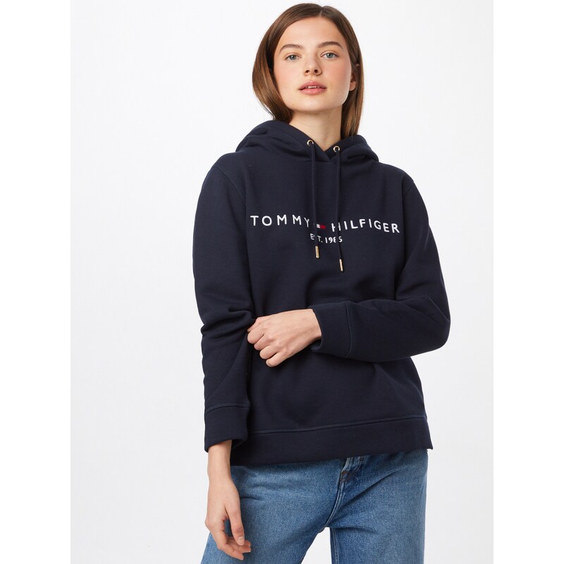TOMMY HILFIGER Mikina marine modrá / noční modrá / červená / bílá