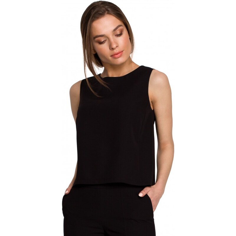STYLOVE S257 Halenka bez rukávů - černá