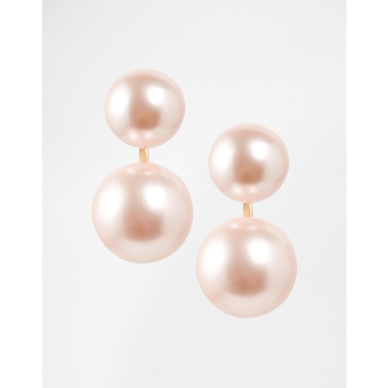 ASOS Faux Pearl XL Swing Earrings - Pink