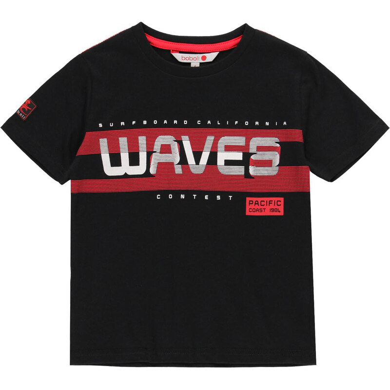 Boboli Chlapecké tričko WAVES černé
