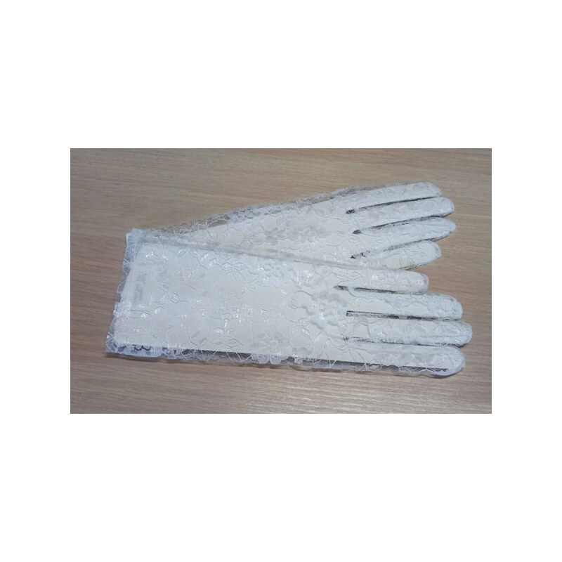 Itálie rukavice dámské, společenské, krajkové, bílé 48327.2